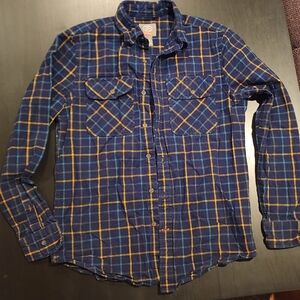 St. John's Bay Blue and Yellow Casual Button Down Shirt